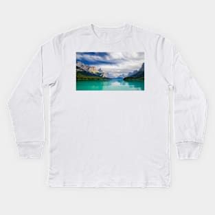 Peaceful Maligne Lake Kids Long Sleeve T-Shirt